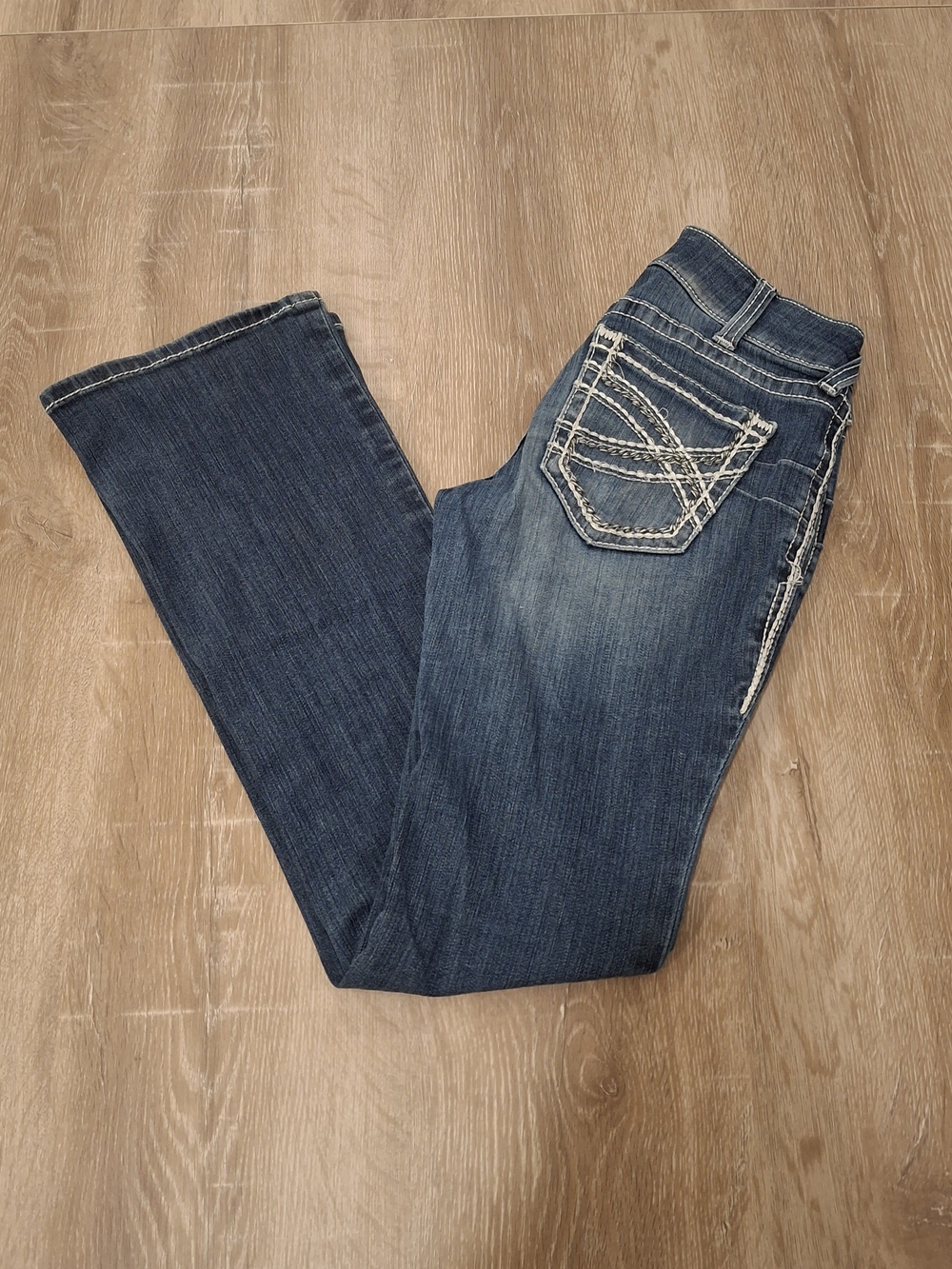 Ariat Mid Rise Boot Entwined Jeans Women's 27R Marine Wash